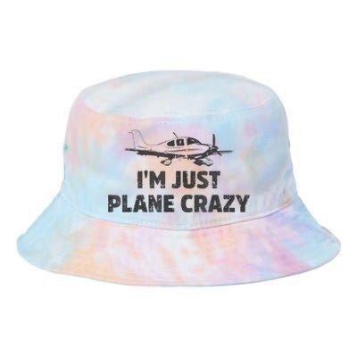 I'm Just Plane Crazy. Funny Airplane Pilots Tie Dye Newport Bucket Hat