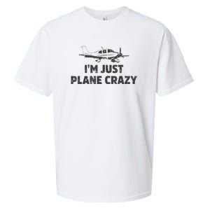 I'm Just Plane Crazy. Funny Airplane Pilots Sueded Cloud Jersey T-Shirt