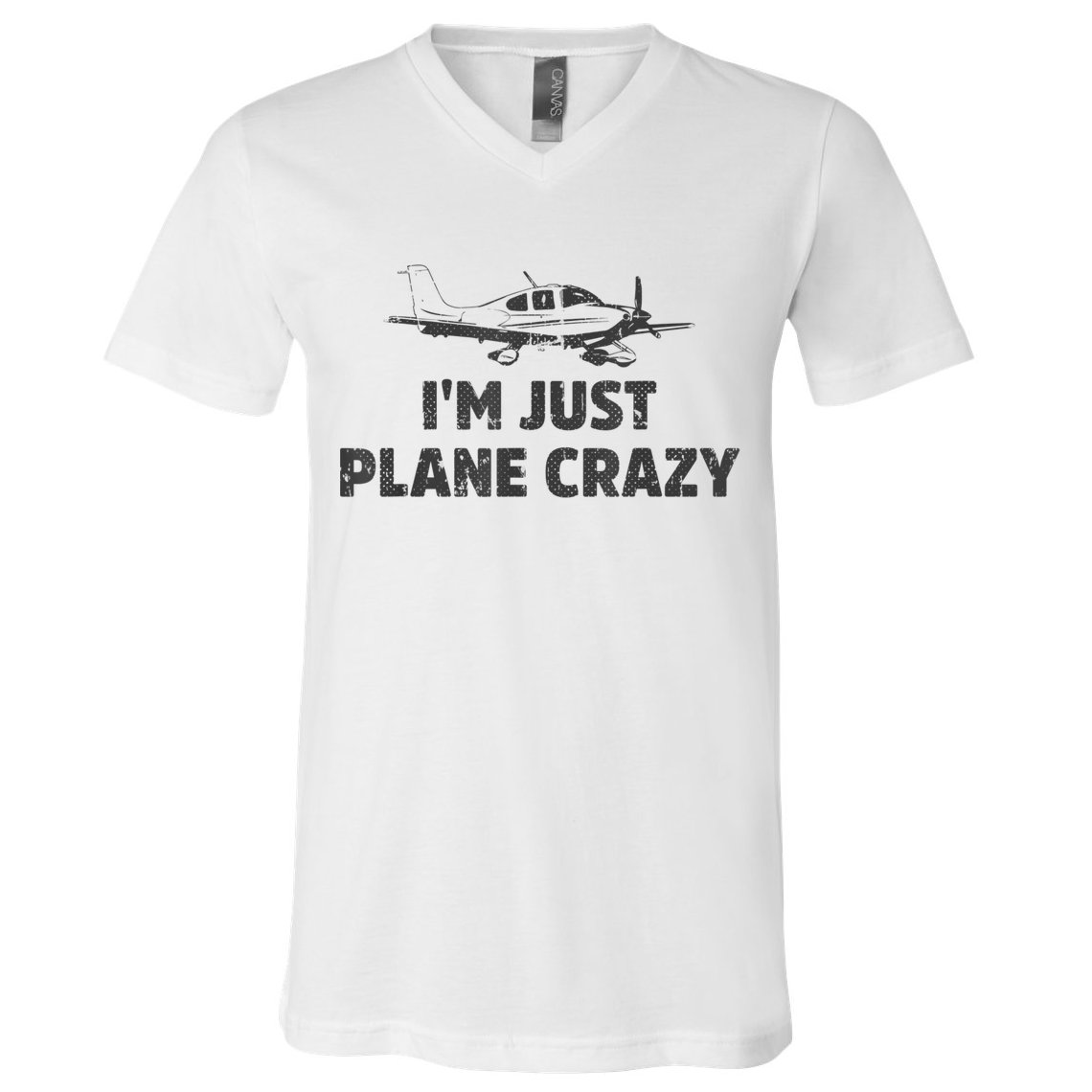 I'm Just Plane Crazy. Funny Airplane Pilots V-Neck T-Shirt
