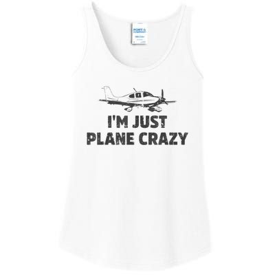 I'm Just Plane Crazy. Funny Airplane Pilots Ladies Essential Tank