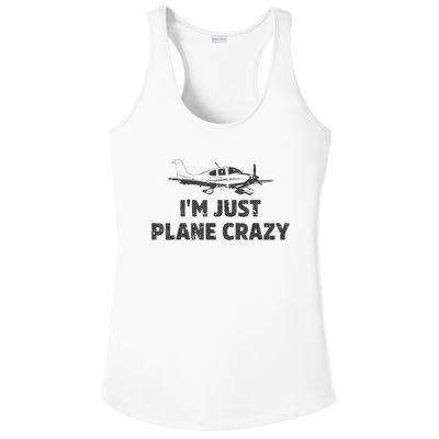 I'm Just Plane Crazy. Funny Airplane Pilots Ladies PosiCharge Competitor Racerback Tank