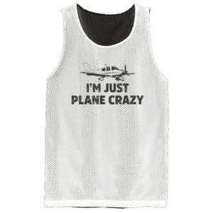 I'm Just Plane Crazy. Funny Airplane Pilots Mesh Reversible Basketball Jersey Tank