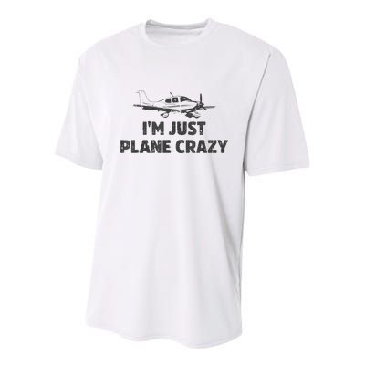 I'm Just Plane Crazy. Funny Airplane Pilots Youth Performance Sprint T-Shirt