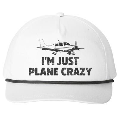 I'm Just Plane Crazy. Funny Airplane Pilots Snapback Five-Panel Rope Hat