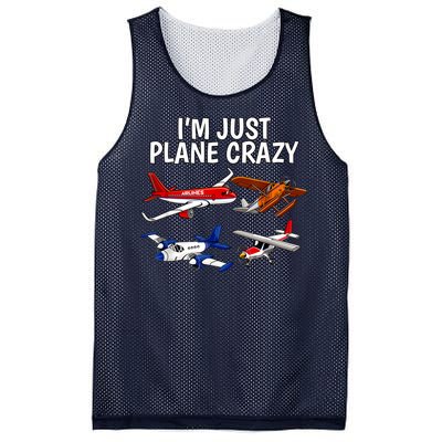 I'm Just Plane Crazy Aviation Gifts For Aircraft Pilots Mesh Reversible Basketball Jersey Tank