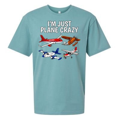 I'm Just Plane Crazy Aviation Gifts For Aircraft Pilots Sueded Cloud Jersey T-Shirt