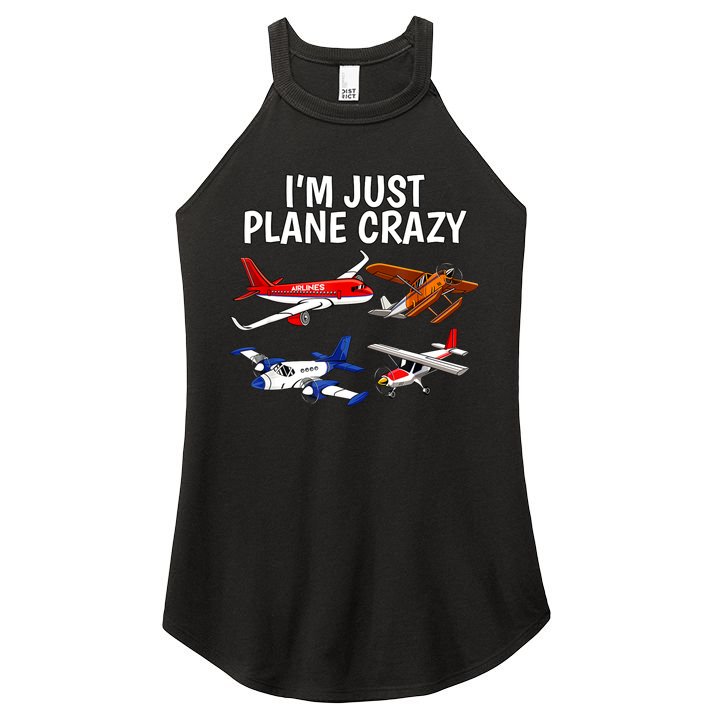 I'm Just Plane Crazy Aviation Gifts For Aircraft Pilots Women's Perfect Tri Rocker Tank