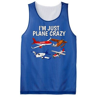 I'm Just Plane Crazy Aviation Gifts For Aircraft Pilots Mesh Reversible Basketball Jersey Tank