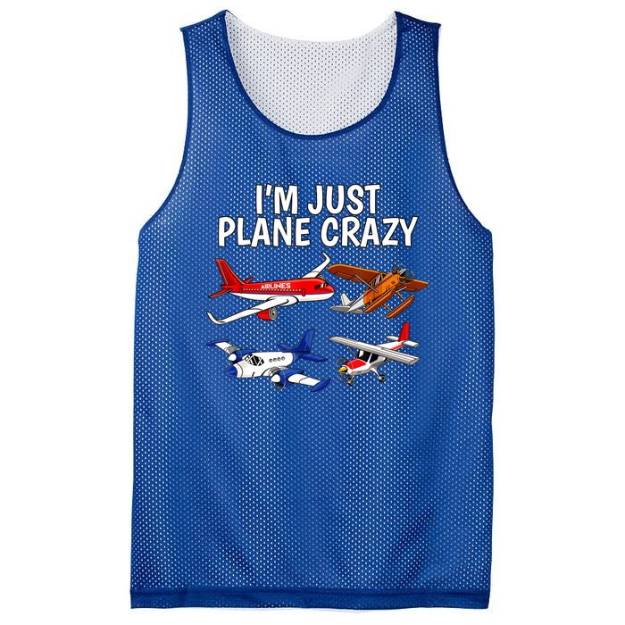 I'm Just Plane Crazy Aviation Gifts For Aircraft Pilots Mesh Reversible Basketball Jersey Tank