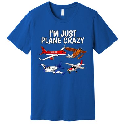 I'm Just Plane Crazy Aviation Gifts For Aircraft Pilots Premium T-Shirt