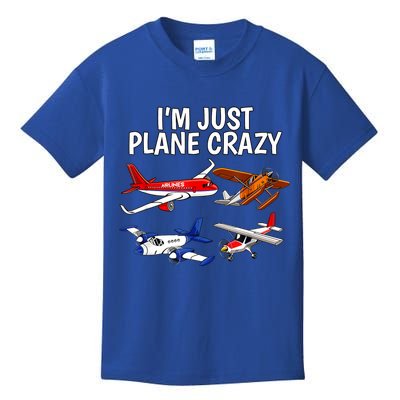 I'm Just Plane Crazy Aviation Gifts For Aircraft Pilots Kids T-Shirt