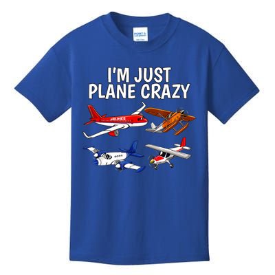 I'm Just Plane Crazy Aviation Gifts For Aircraft Pilots Kids T-Shirt