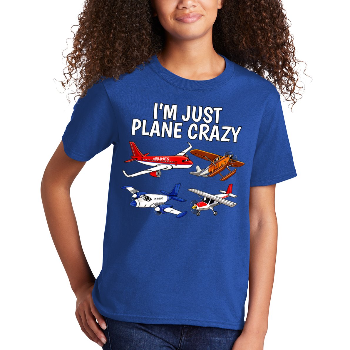 I'm Just Plane Crazy Aviation Gifts For Aircraft Pilots Kids T-Shirt