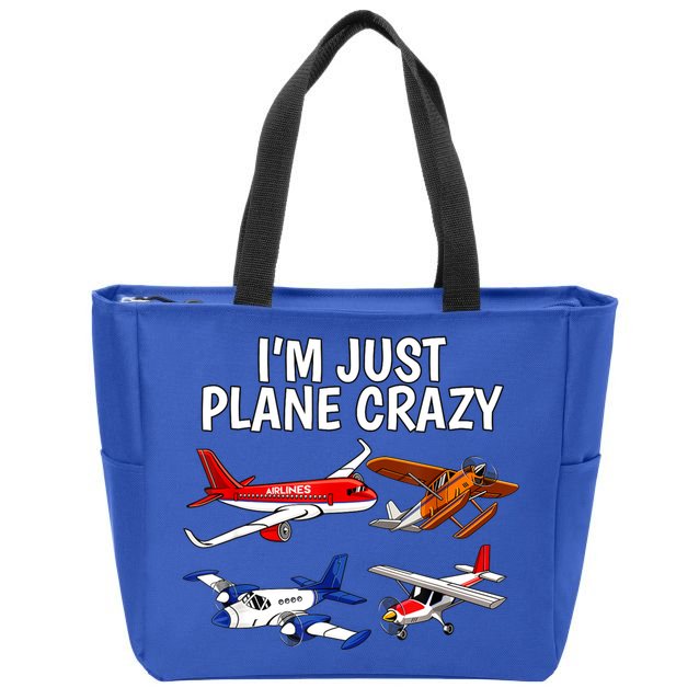 I'm Just Plane Crazy Aviation Gifts For Aircraft Pilots Zip Tote Bag