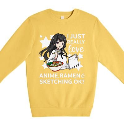 I Just Really Love Anime Ra and Sketching OK Drawing Art Premium Crewneck Sweatshirt