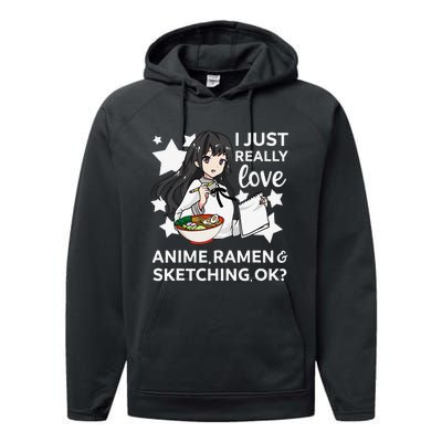 I Just Really Love Anime Ra and Sketching OK Drawing Art Performance Fleece Hoodie