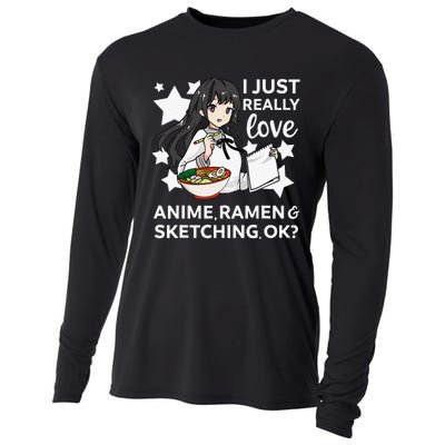 I Just Really Love Anime Ra and Sketching OK Drawing Art Cooling Performance Long Sleeve Crew