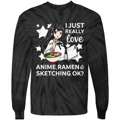 I Just Really Love Anime Ra and Sketching OK Drawing Art Tie-Dye Long Sleeve Shirt