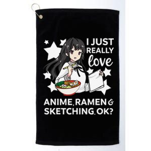 I Just Really Love Anime Ra and Sketching OK Drawing Art Platinum Collection Golf Towel