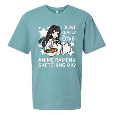 I Just Really Love Anime Ra and Sketching OK Drawing Art Sueded Cloud Jersey T-Shirt