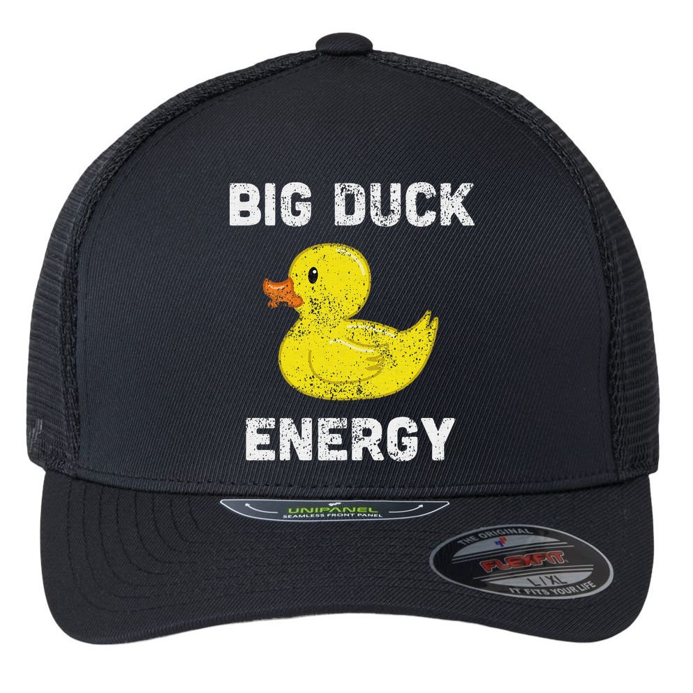 I Just Really Like Ducks Funny Rubber Duck Lover Flexfit Unipanel Trucker Cap