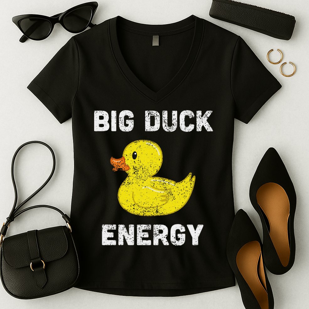 I Just Really Like Ducks Funny Rubber Duck Lover Women's V-Neck T-Shirt