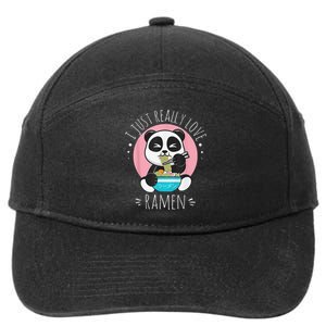 I Just Really Love Ra Kawaii Anime Panda Cute Manga Love 7-Panel Snapback Hat