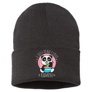 I Just Really Love Ra Kawaii Anime Panda Cute Manga Love Sustainable Knit Beanie