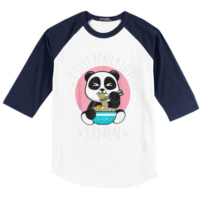 I Just Really Love Ra Kawaii Anime Panda Cute Manga Love Baseball Sleeve Shirt