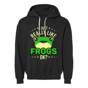 I Just Really Like Frogs Ok Frog Lover Garment-Dyed Fleece Hoodie