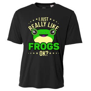 I Just Really Like Frogs Ok Frog Lover Cooling Performance Crew T-Shirt