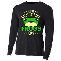 I Just Really Like Frogs Ok Frog Lover Cooling Performance Long Sleeve Crew