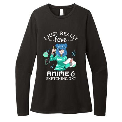 I Just Really Love Anime and Sketching Ok Anime Teen Girl Womens CVC Long Sleeve Shirt