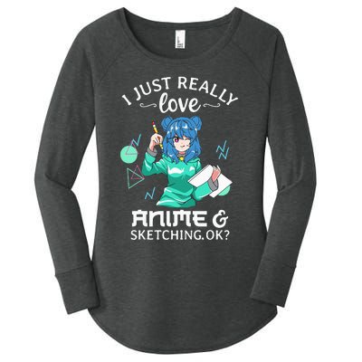 I Just Really Love Anime and Sketching Ok Anime Teen Girl Women's Perfect Tri Tunic Long Sleeve Shirt