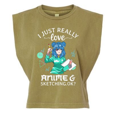 I Just Really Love Anime and Sketching Ok Anime Teen Girl Garment-Dyed Women's Muscle Tee