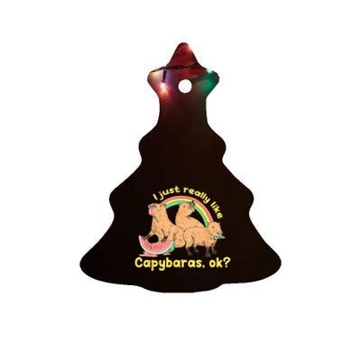 I Just Really Like Capybaras Ok Capybara Lover Funny Ceramic Tree Ornament