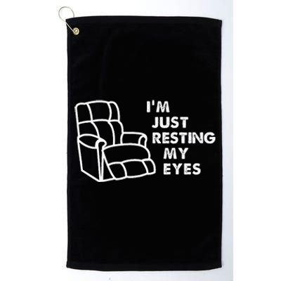 IM Just Resting My Eyes Funny Vintage Dad Grandpa Gifts Platinum Collection Golf Towel