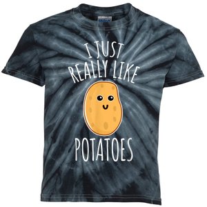 I Just Really Like Potatoes Funy Gift Cute Potato Kids Tie-Dye T-Shirt