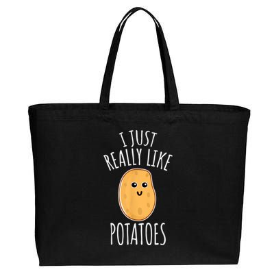 I Just Really Like Potatoes Funy Gift Cute Potato Cotton Canvas Jumbo Tote