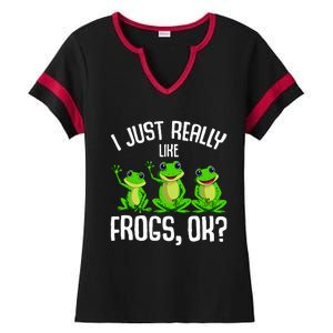 I Just Really Like Frogs Frog Ladies Halftime Notch Neck Tee