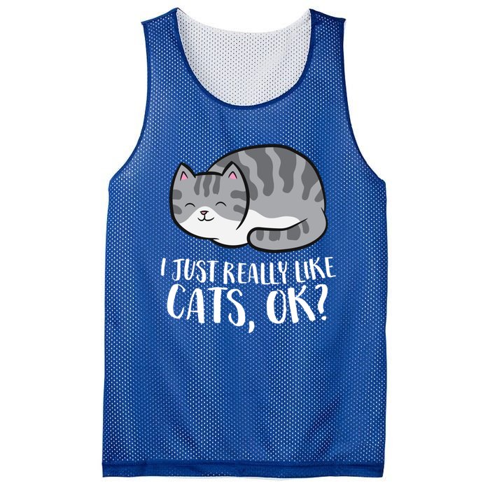 I Just Really Like Cats Gift Mesh Reversible Basketball Jersey Tank