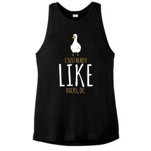 I Just Really Like Ducks Ok Ladies PosiCharge Tri-Blend Wicking Tank