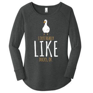 I Just Really Like Ducks Ok Women's Perfect Tri Tunic Long Sleeve Shirt