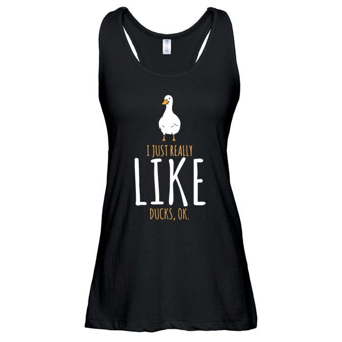 I Just Really Like Ducks Ok Ladies Essential Flowy Tank