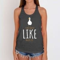 I Just Really Like Ducks Ok Women's Knotted Racerback Tank