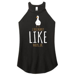 I Just Really Like Ducks Ok Women's Perfect Tri Rocker Tank