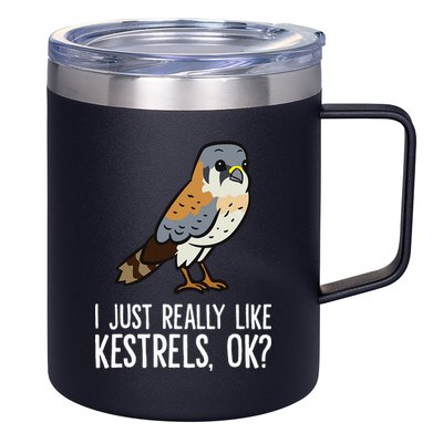 I Just Really Like Kestrels Ok Cute Kestrel Bird 12oz Stainless Steel Coffee Mug