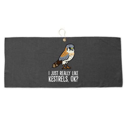 I Just Really Like Kestrels Ok Cute Kestrel Bird Large Microfiber Waffle Golf Towel