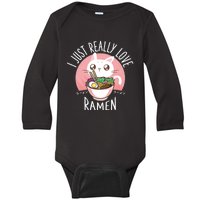 I Just Really Love Ramen Cat Anime Kawaii Clothes Otaku Clothing Manga Baby Long Sleeve Bodysuit