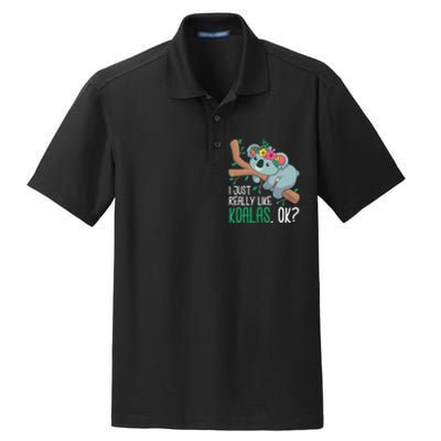 I Just Really Like Koalas Ok? Funny Koala Bear Gag Outfit Dry Zone Grid Polo